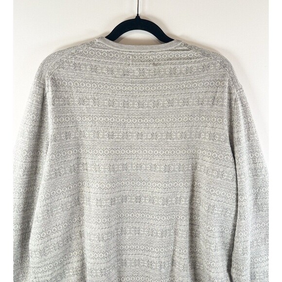 Polo Ralph Lauren Mens Sweater Gray Pima Cotton Fair Isle Knit Pullover Large - Picture 10 of 13